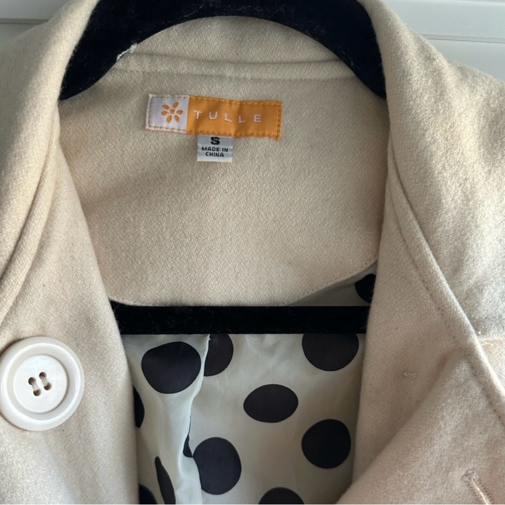 Tulle Ivory Wool Pea Coat - Picture 5 of 8